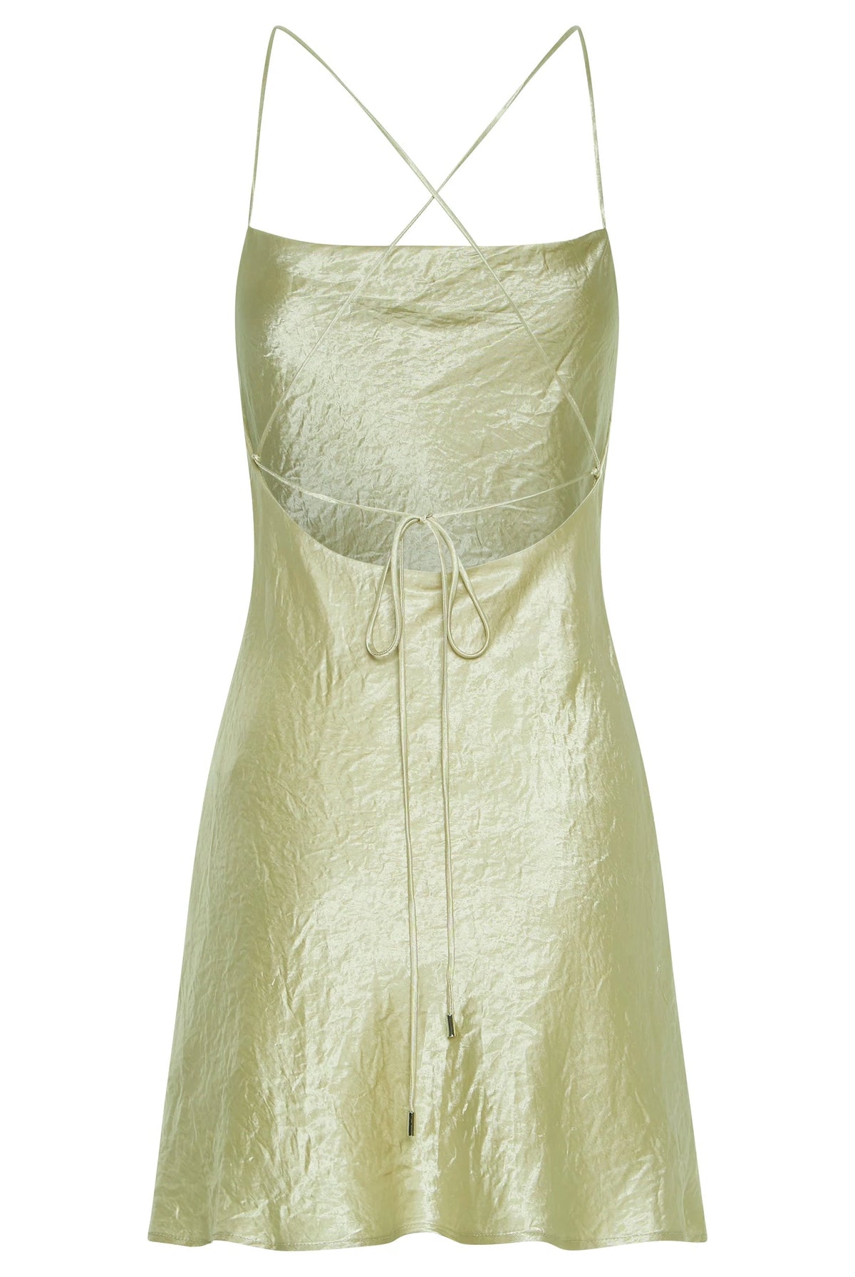 Crush Bias Cowl Mini Slip Dress - Apple by Third Form — view 5
