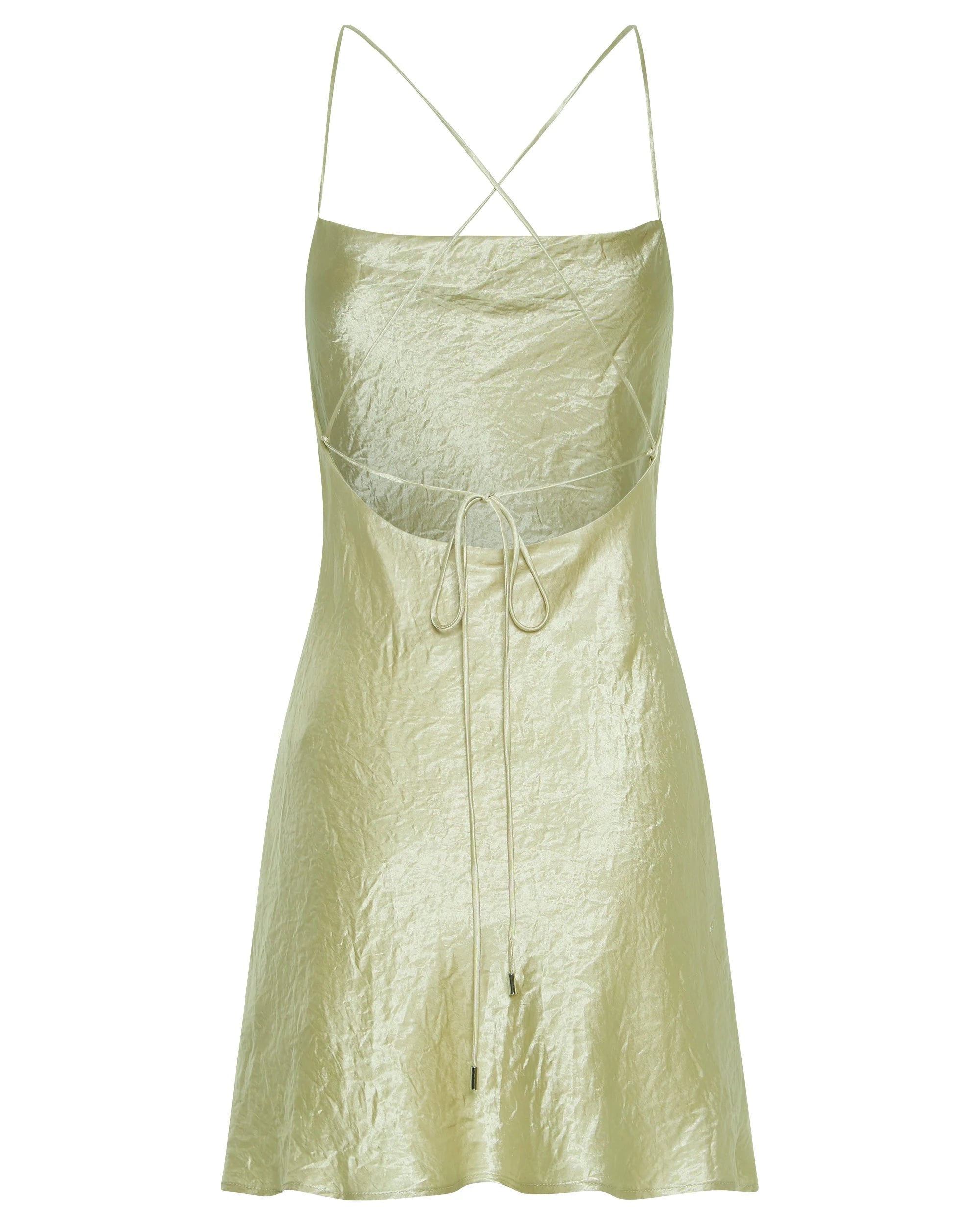 Crush Bias Cowl Mini Slip Dress - Apple by Third Form — view 5