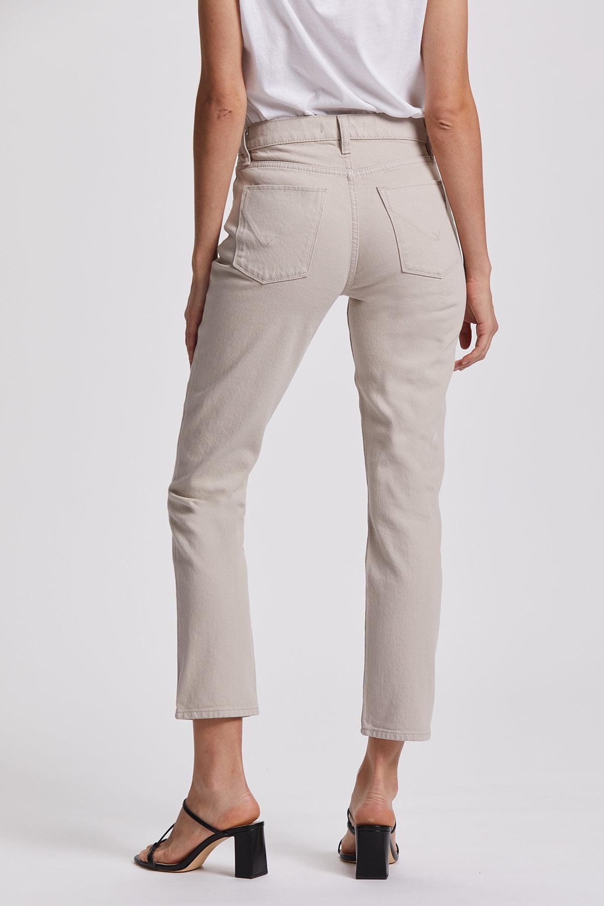 Barbara High Rise Crop Straight Jean - Ivory by Hudson — view 4