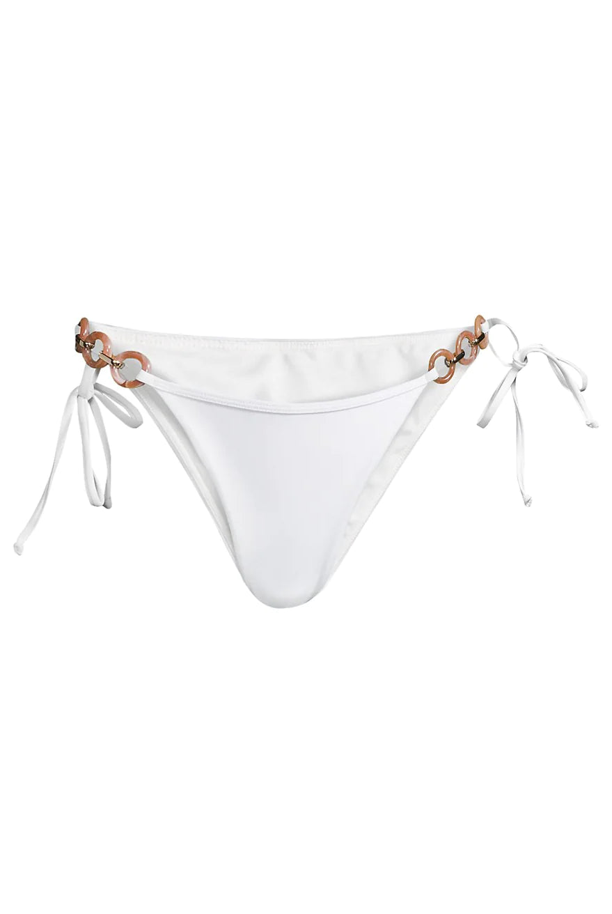 Jazzy O-Ring String Bikini Bottom - White by Ramy Brook — alternate view