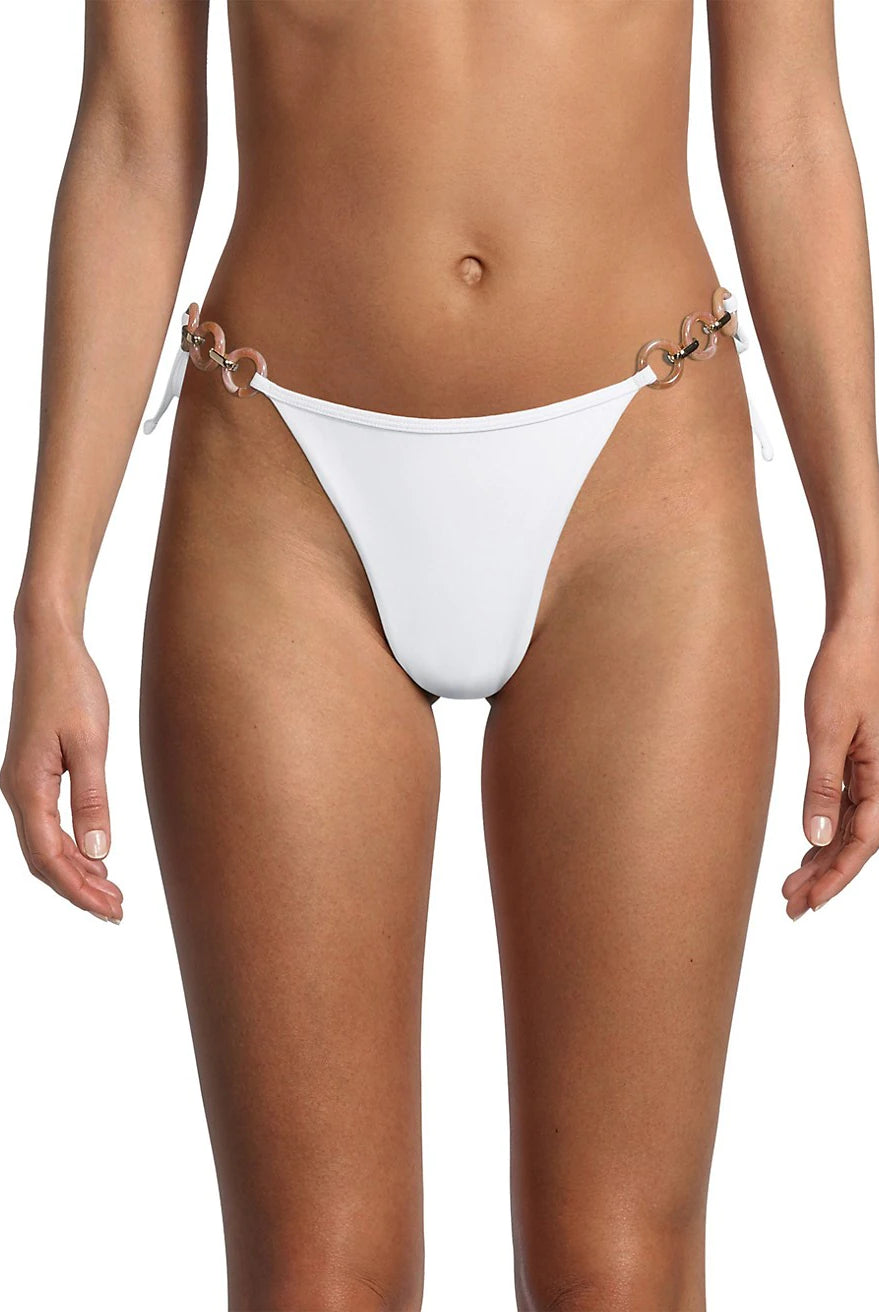 Jazzy O-Ring String Bikini Bottom - White by Ramy Brook — view 3