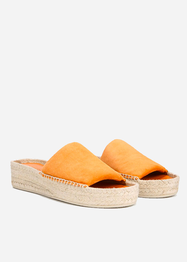 Jesse Suede Slip On Sandal - Burnt Orange by Vince — view 4