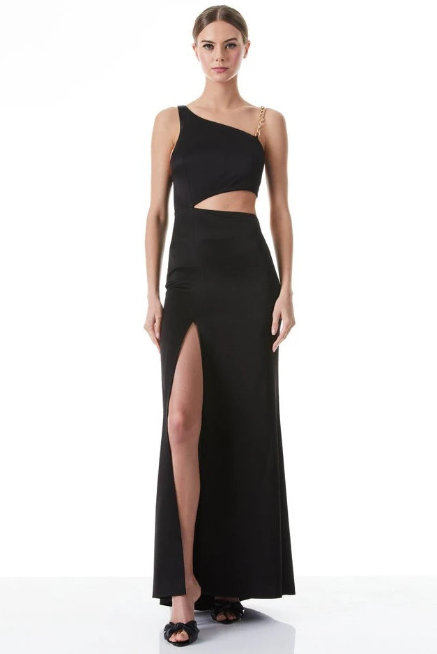 Karoline Chain Strap Cutout Gown - Black by Alice & Olivia | 25 South Boutiques
