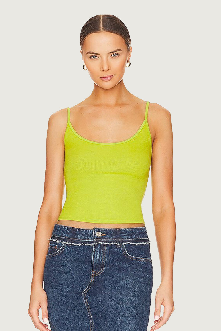 Stretch Silk Knit Rib Essential Tank - Kiwi by Enza Costa | 25 South Boutiques