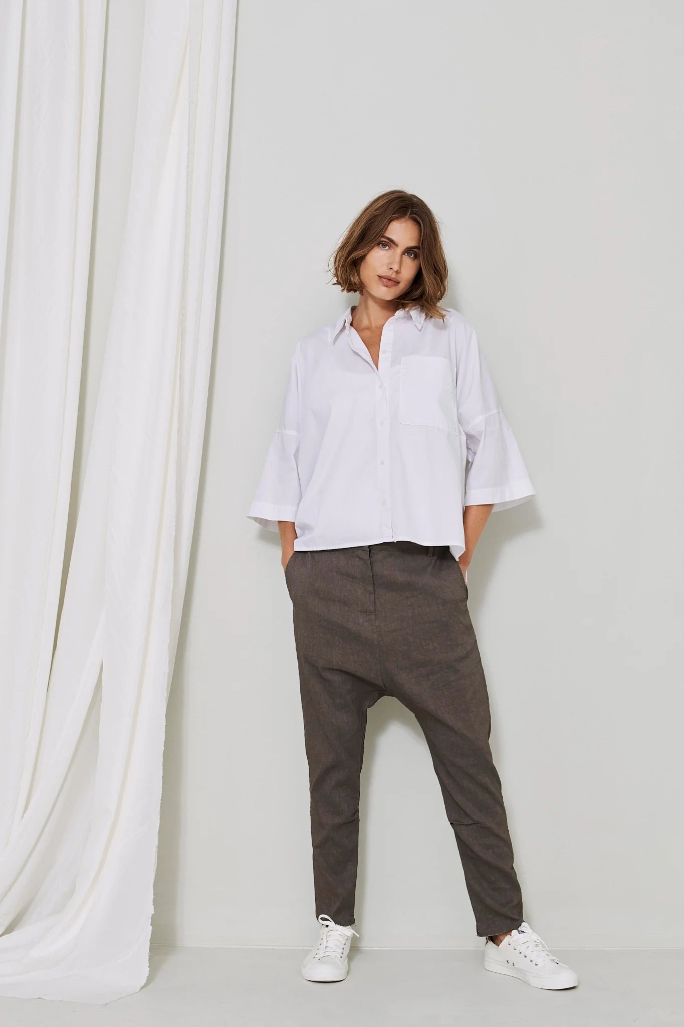 Cotton Pocket Shirt - Optic White by Kristensen — view 3