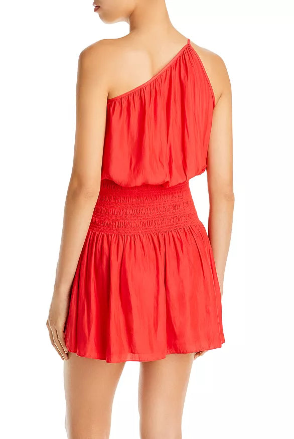 Leah One Shoulder Mini Dress - Grenadine by Ramy Brook — view 4