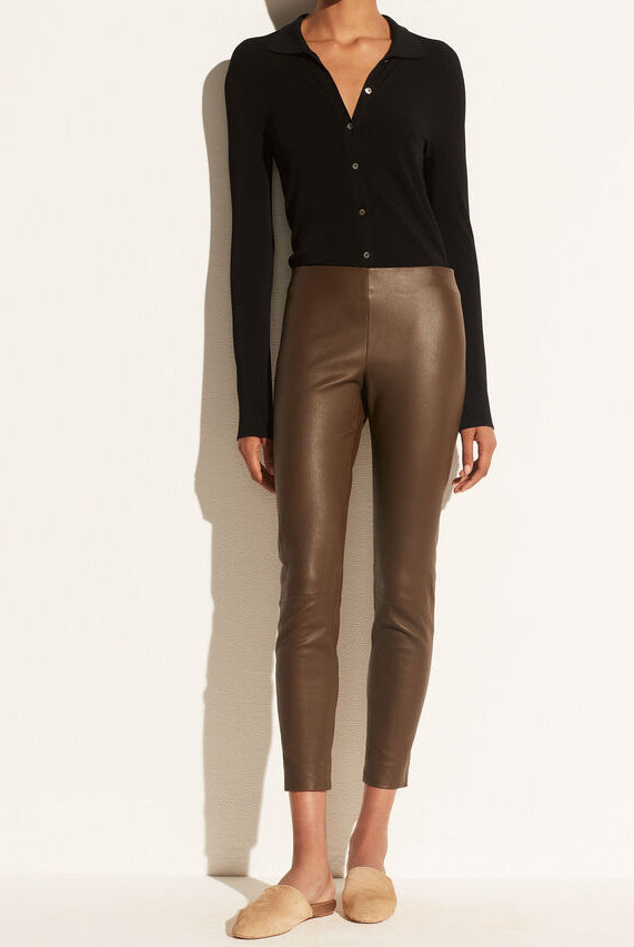 Leather Stitch Front Legging - Olivewood by Vince — alternate view