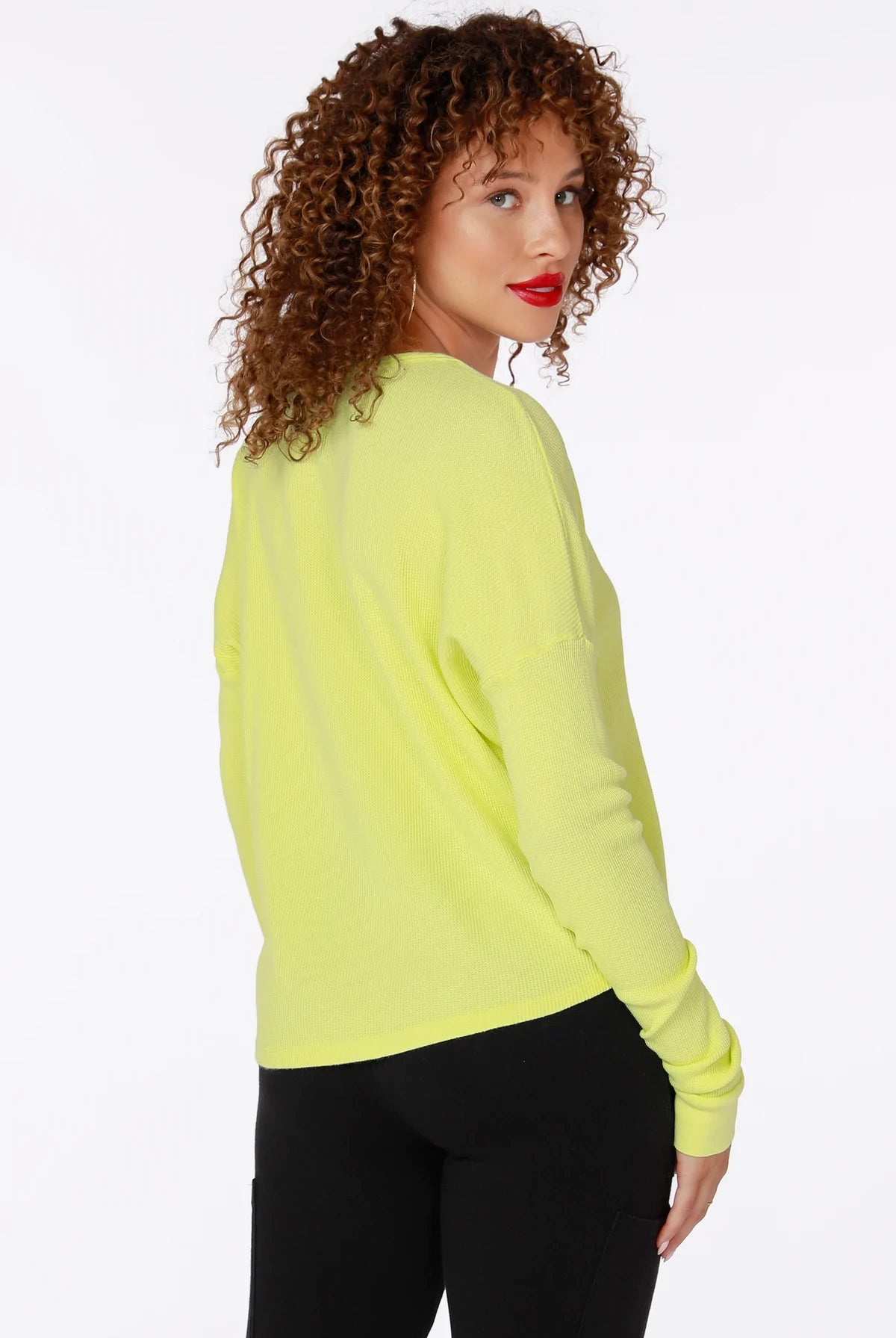 Snap Henley Thermal Top - Lemons by Bobi — view 3
