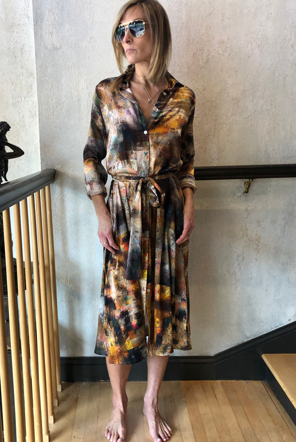Button Up Shirt Dress - Leo by Unbreakable Evolution — view 3