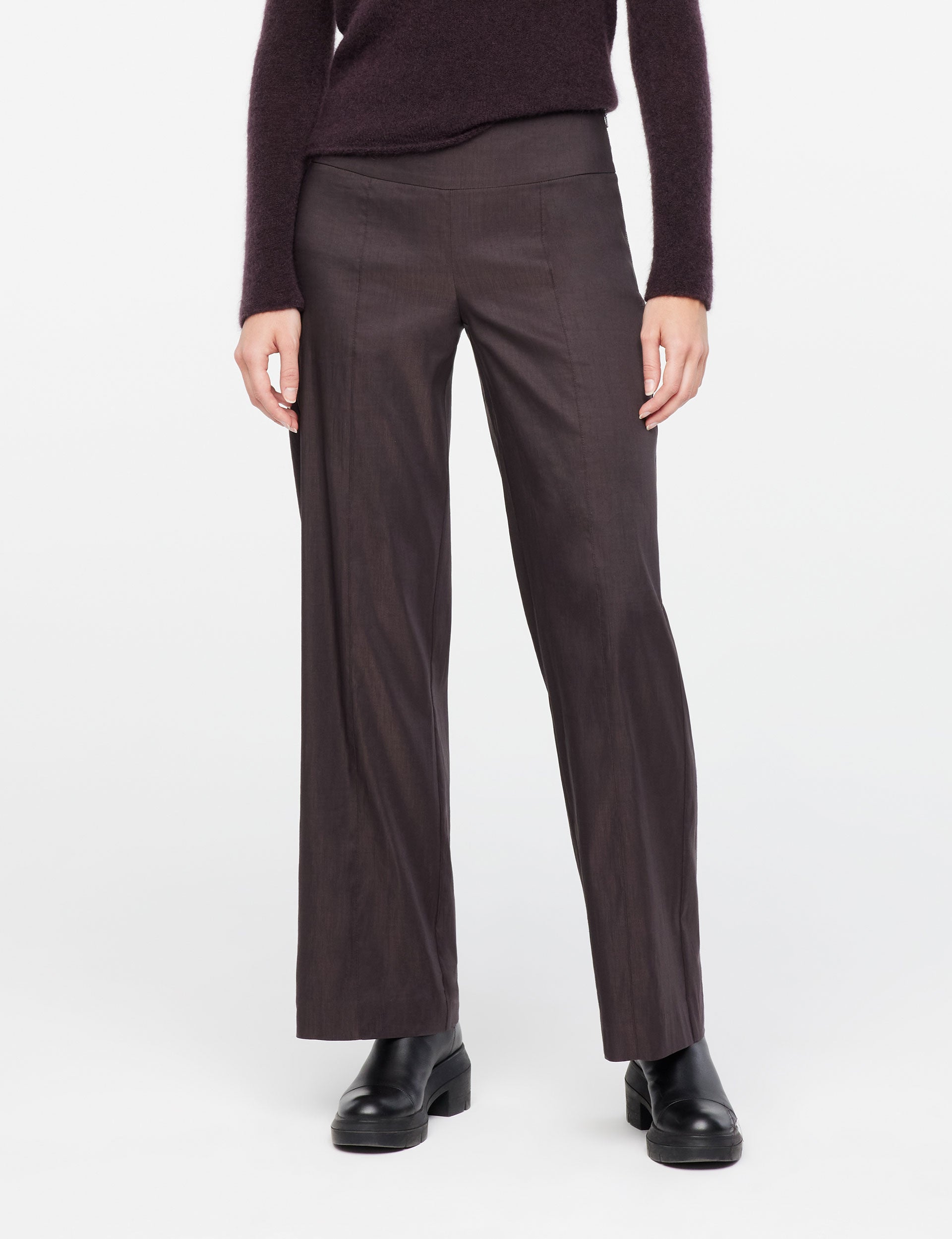 Chloe Stretch Linen Pants - Plum by Sarah Pacini | 25 South Boutiques