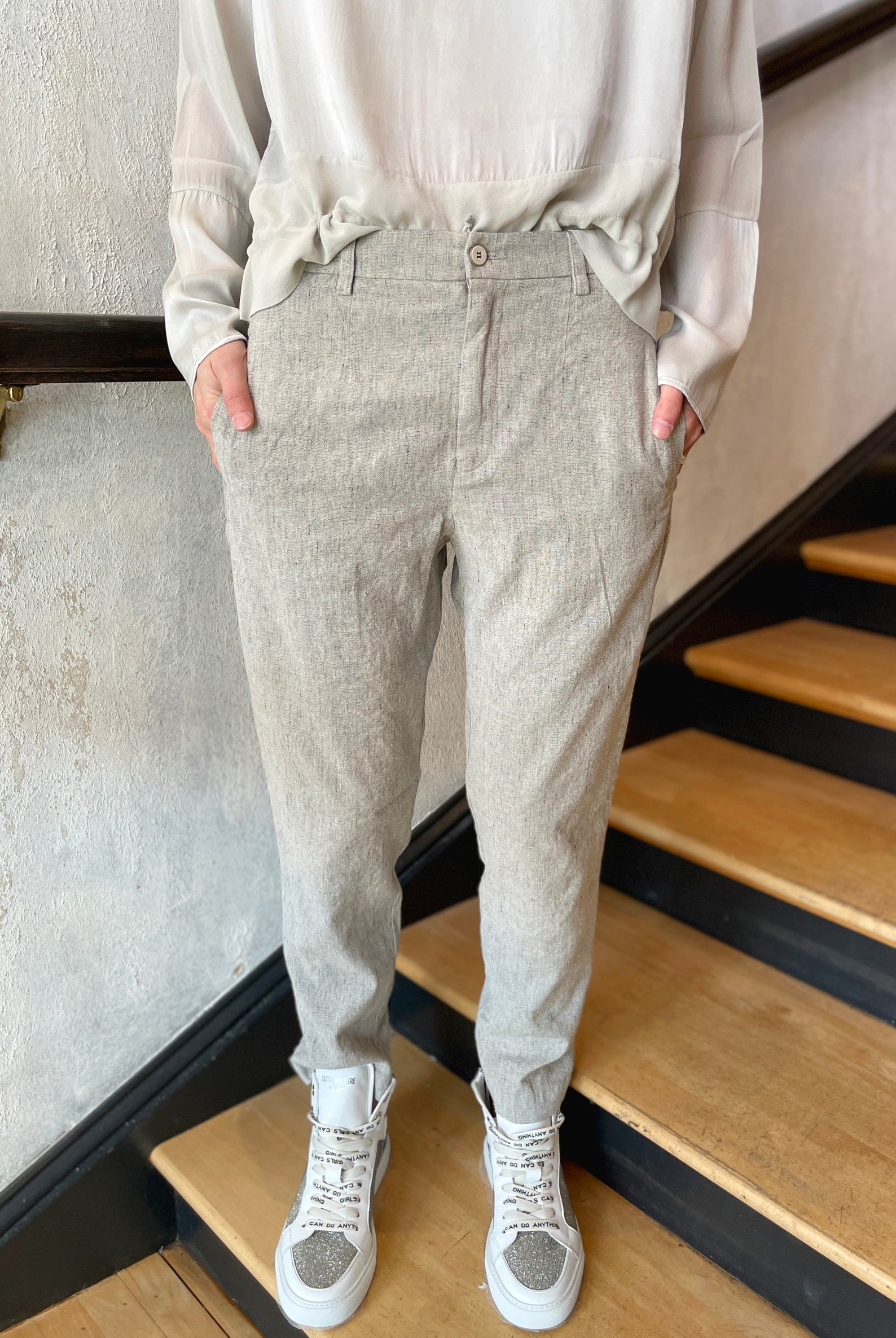 Fitted Trousers - Light Grey by Transit Par-Such — alternate view