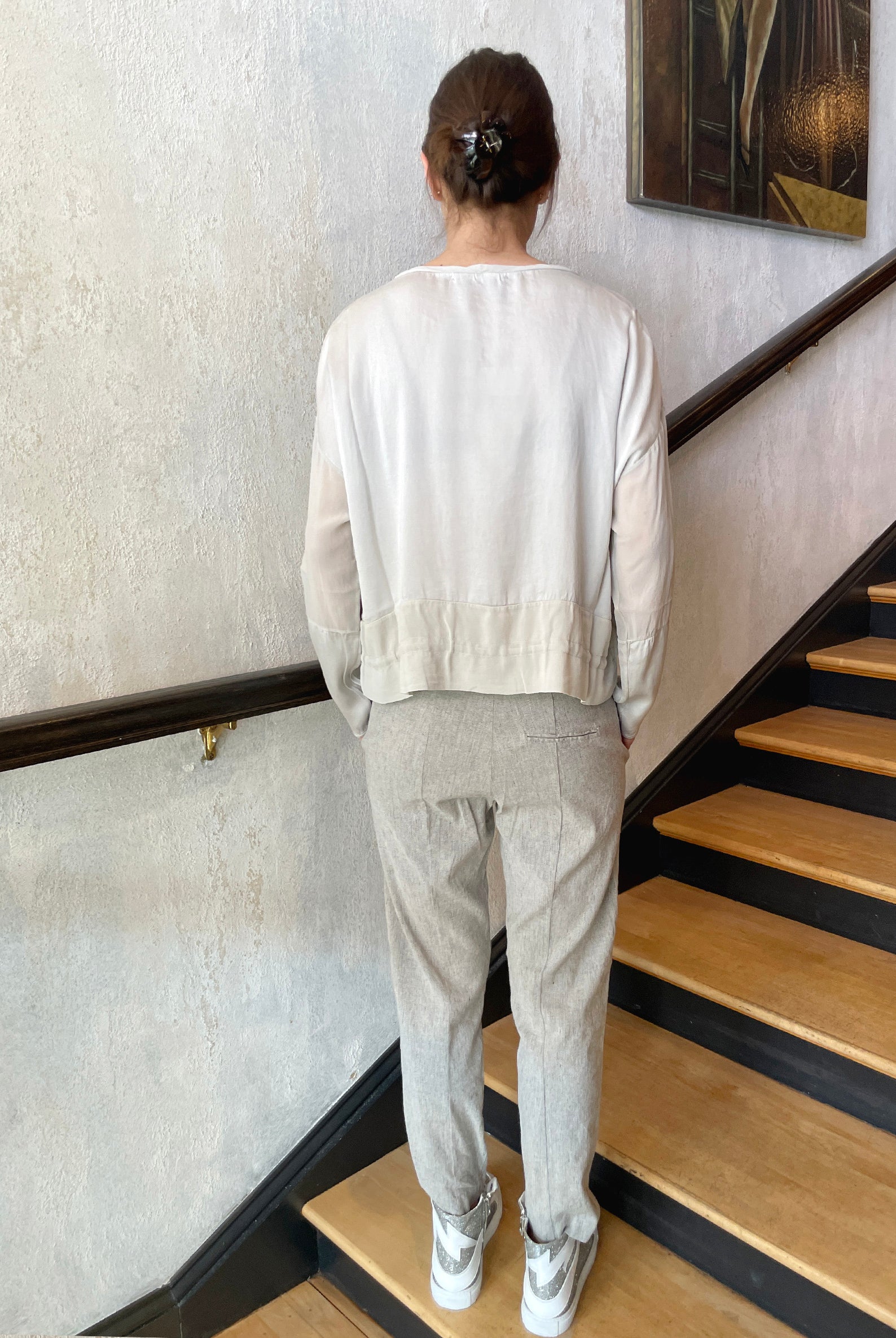 Fitted Trousers - Light Grey by Transit Par-Such — view 3