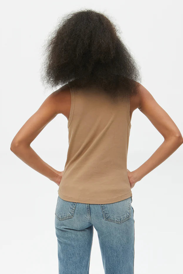 Luna Henley Tank - Safari by Michael Stars — view 3