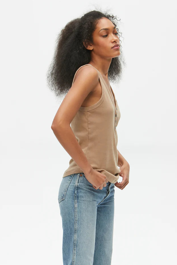 Luna Henley Tank - Safari by Michael Stars — alternate view