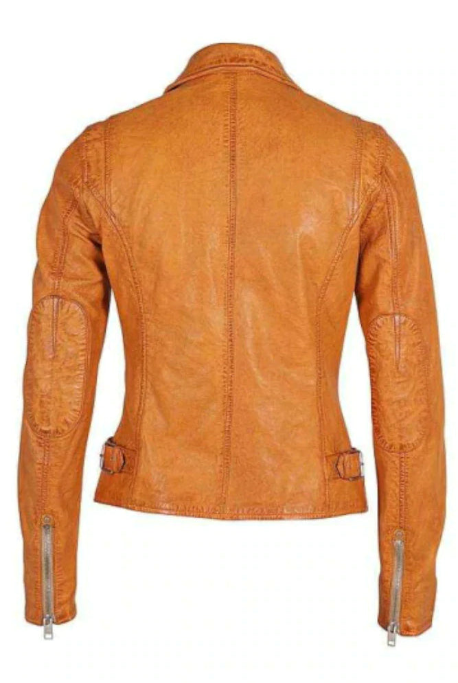 Sofia Leather Jacket - Mango by Mauritius — alternate view