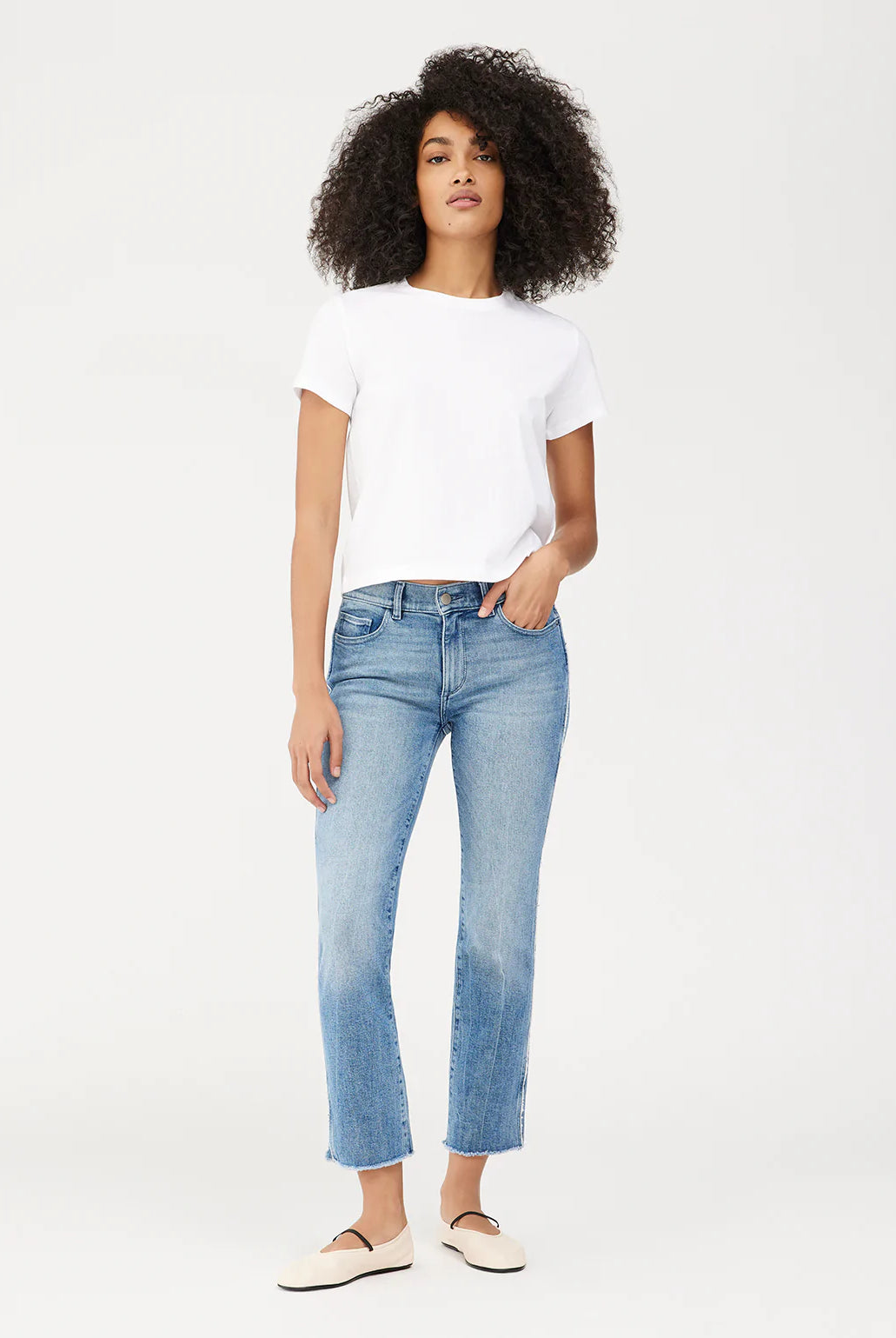 Mara Straight Mid Rise - Dark Riviera Frayed by DL1961 | 25 South Boutiques