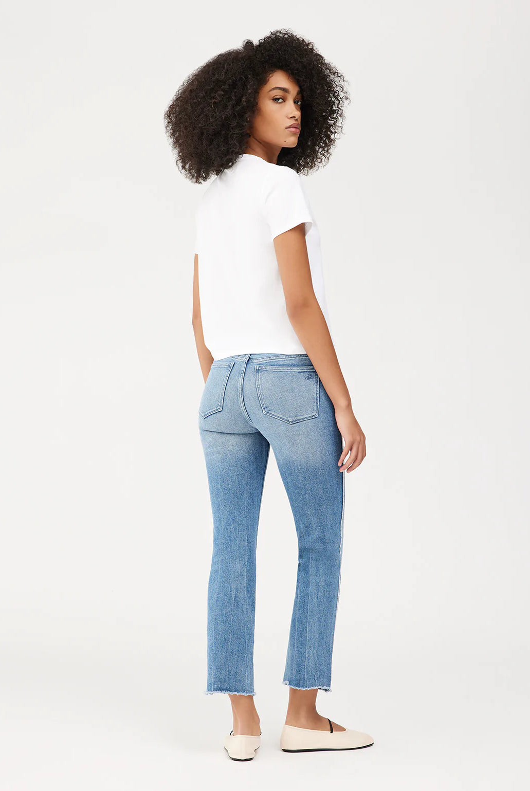 Mara Straight Mid Rise - Dark Riviera Frayed by DL1961 — view 4