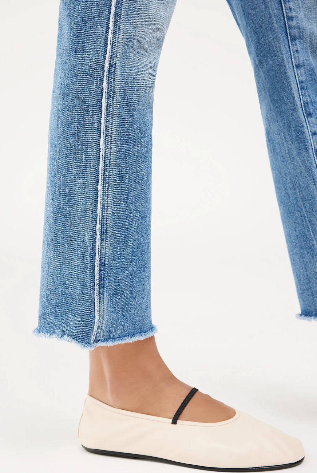 Mara Straight Mid Rise - Dark Riviera Frayed by DL1961 — view 7