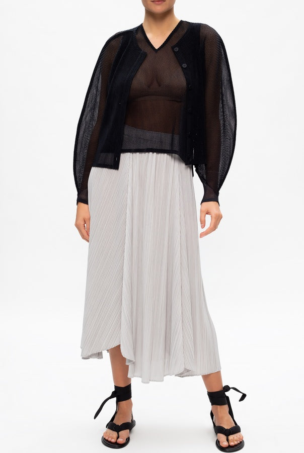 Mesh Pleats Shirt - Black by Issey Miyake — view 3