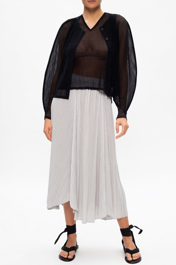 Mesh Pleats Shirt - Black by Issey Miyake — view 3