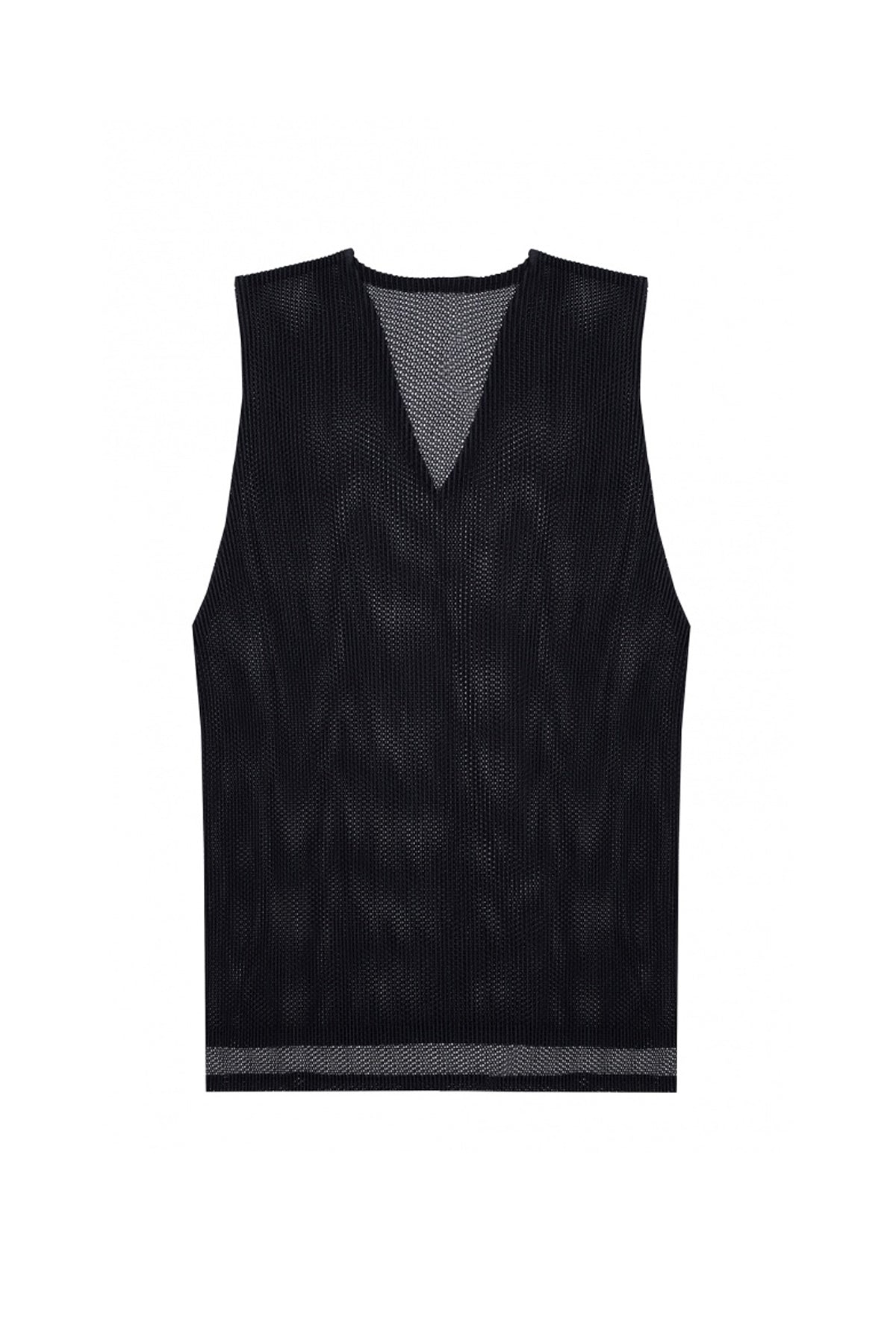 Mesh Pleats Shirt - Black by Issey Miyake — view 5
