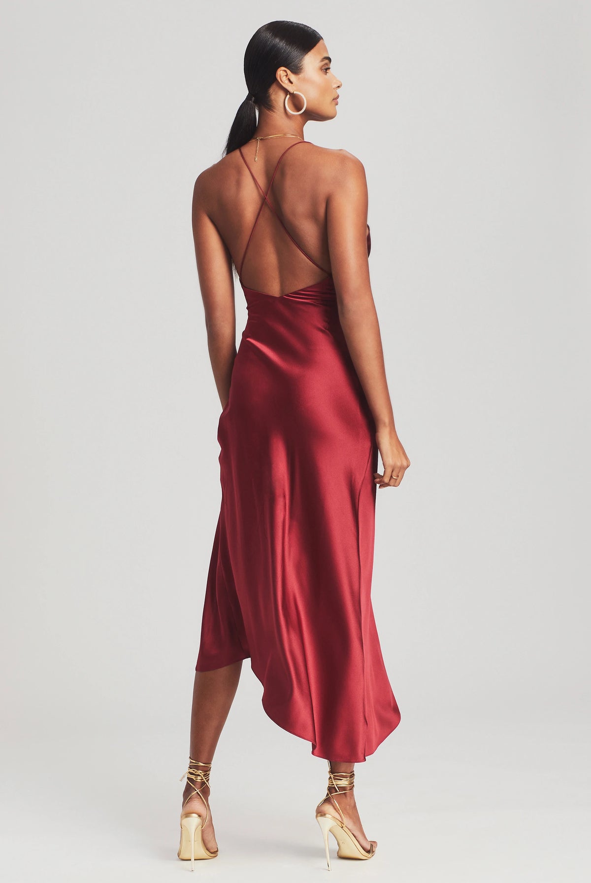 Emma Silk Dress - Burgundy by SER.O.YA — alternate view