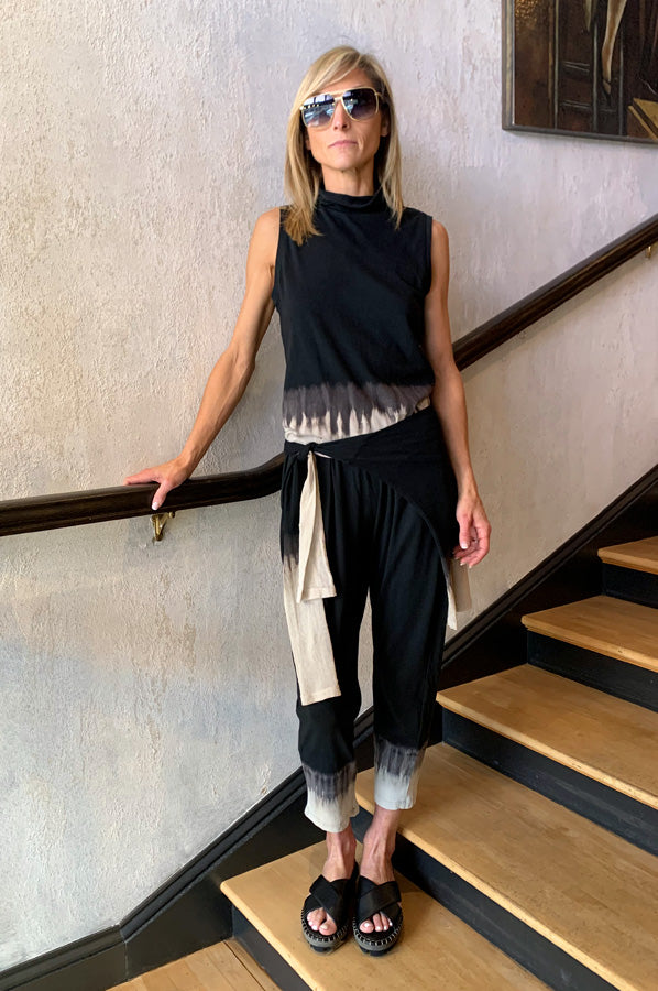 Jersey Sleeveless Turtleneck - Black Horizon by Raquel Allegra — view 5
