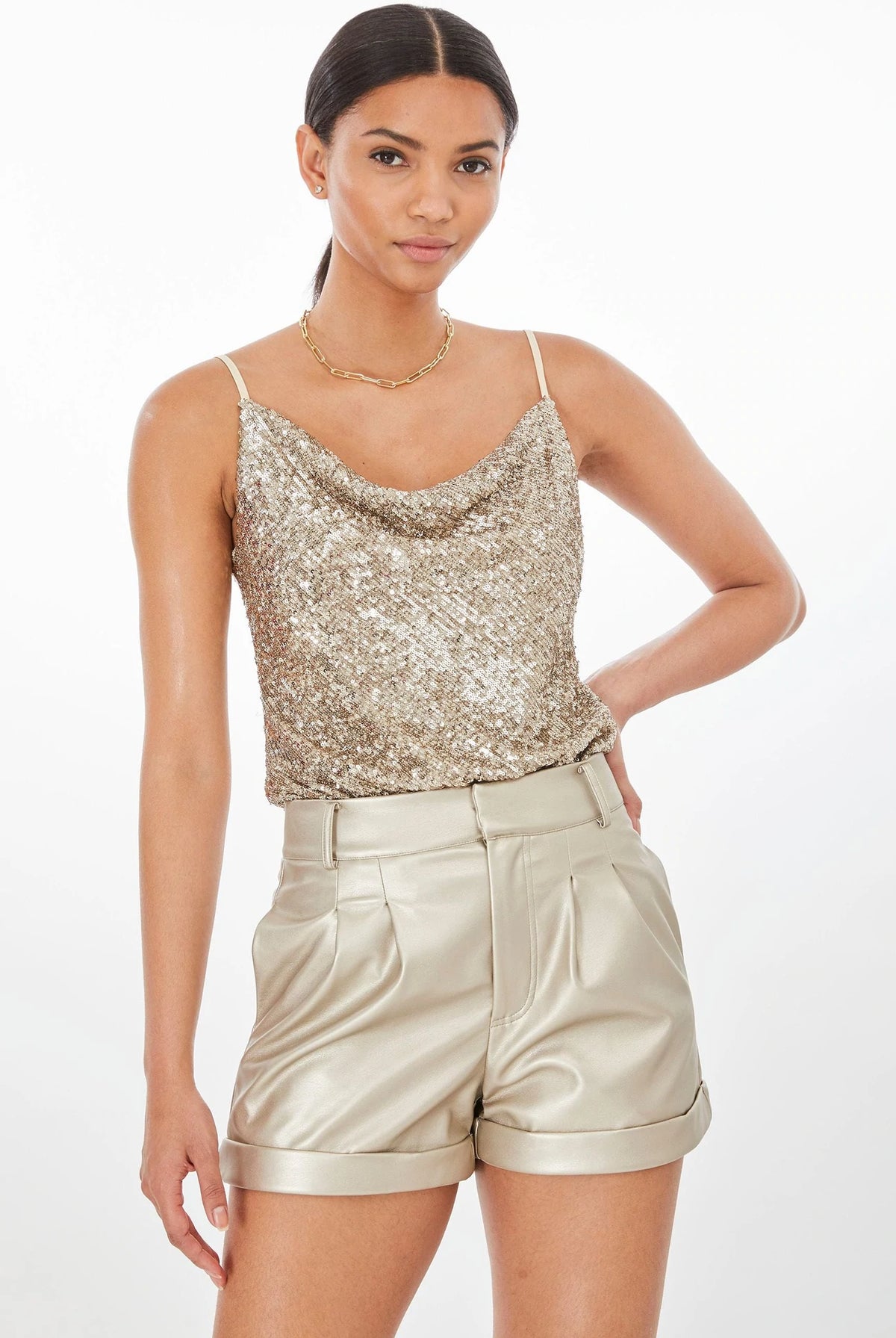 Monet Cami - Pale Gold Sequin by Generation Love | 25 South Boutiques