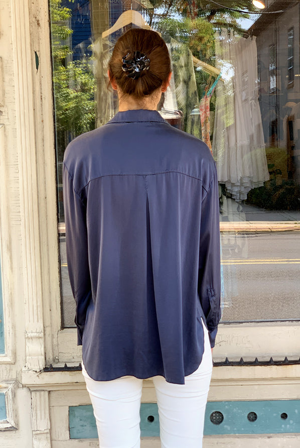 Long Sleeve Blouse - Navy by Tandem — view 3