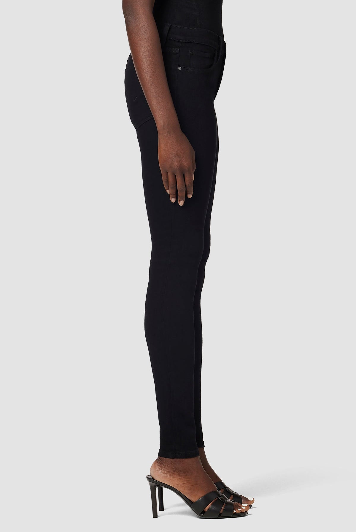 Nico Mid Rise Super Skinny Jean - Black by Hudson — alternate view