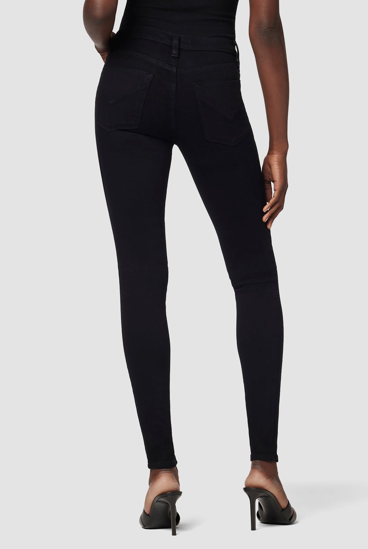 Nico Mid Rise Super Skinny Jean - Black by Hudson — view 3