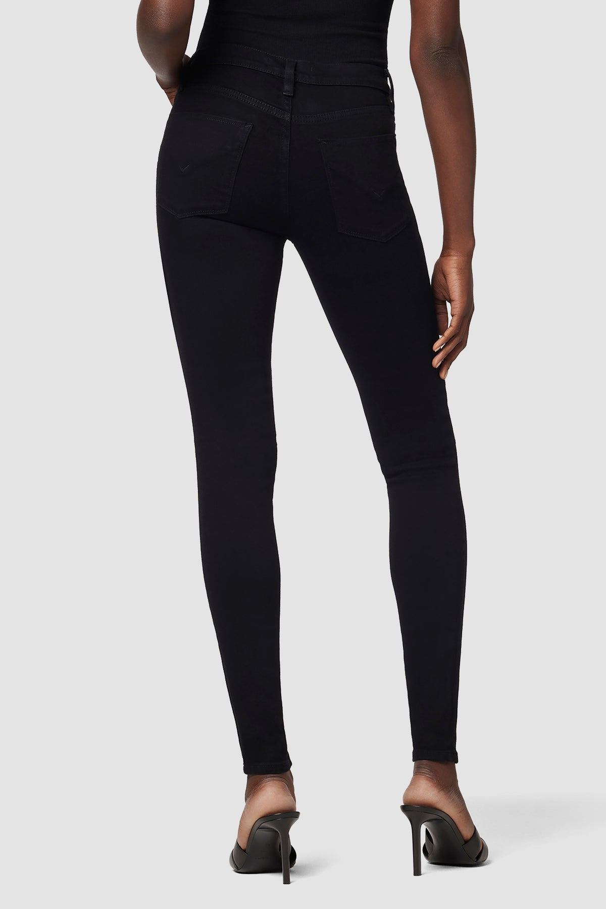 Nico Mid Rise Super Skinny Jean - Black by Hudson — view 3