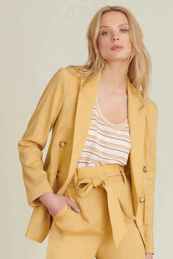 Nisha Boyfriend Jacket - Vintage Yellow by Veronica Beard | 25 South Boutiques