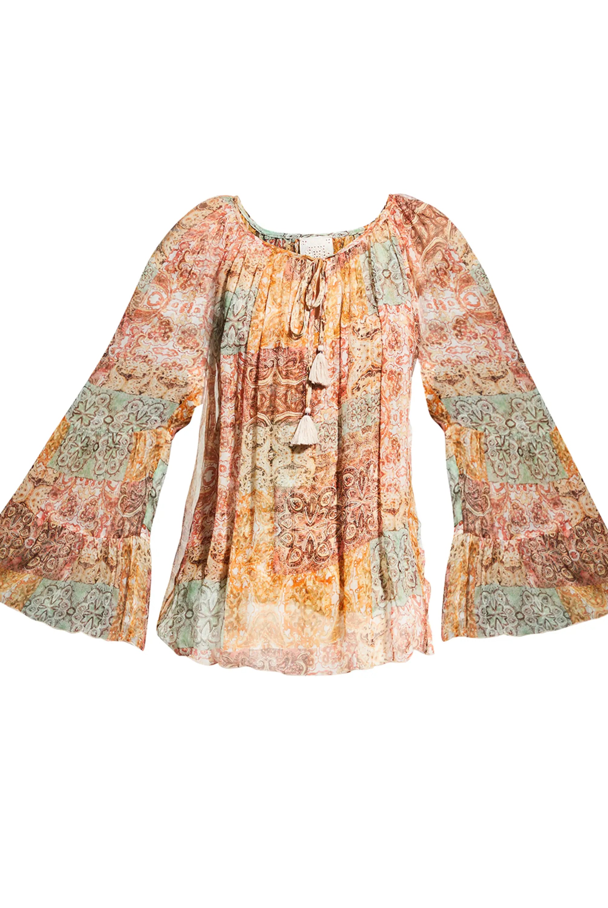 Kanarra Pleated Sheer Blouse - Multi by Johnny Was — view 5