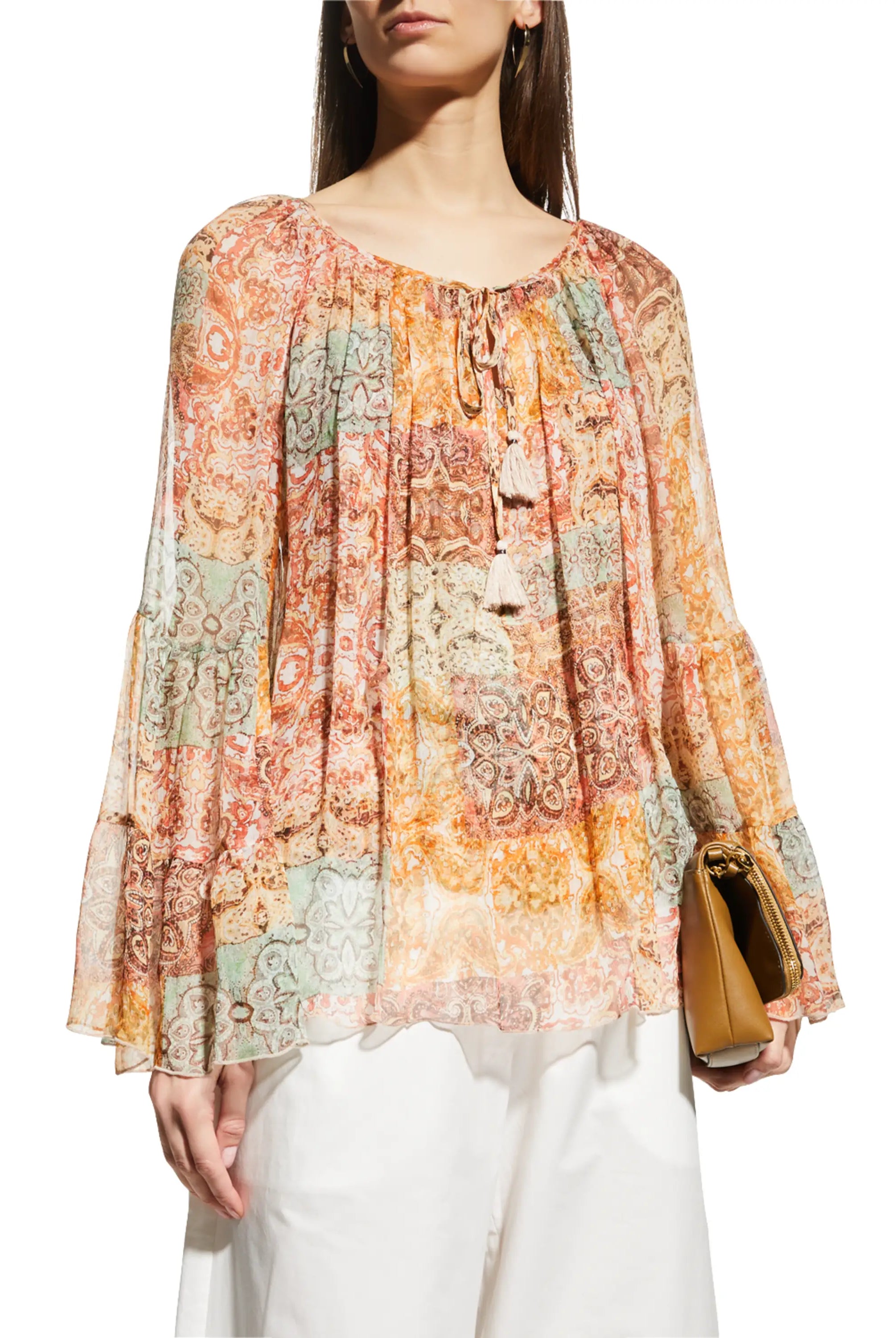 Kanarra Pleated Sheer Blouse - Multi by Johnny Was | 25 South Boutiques