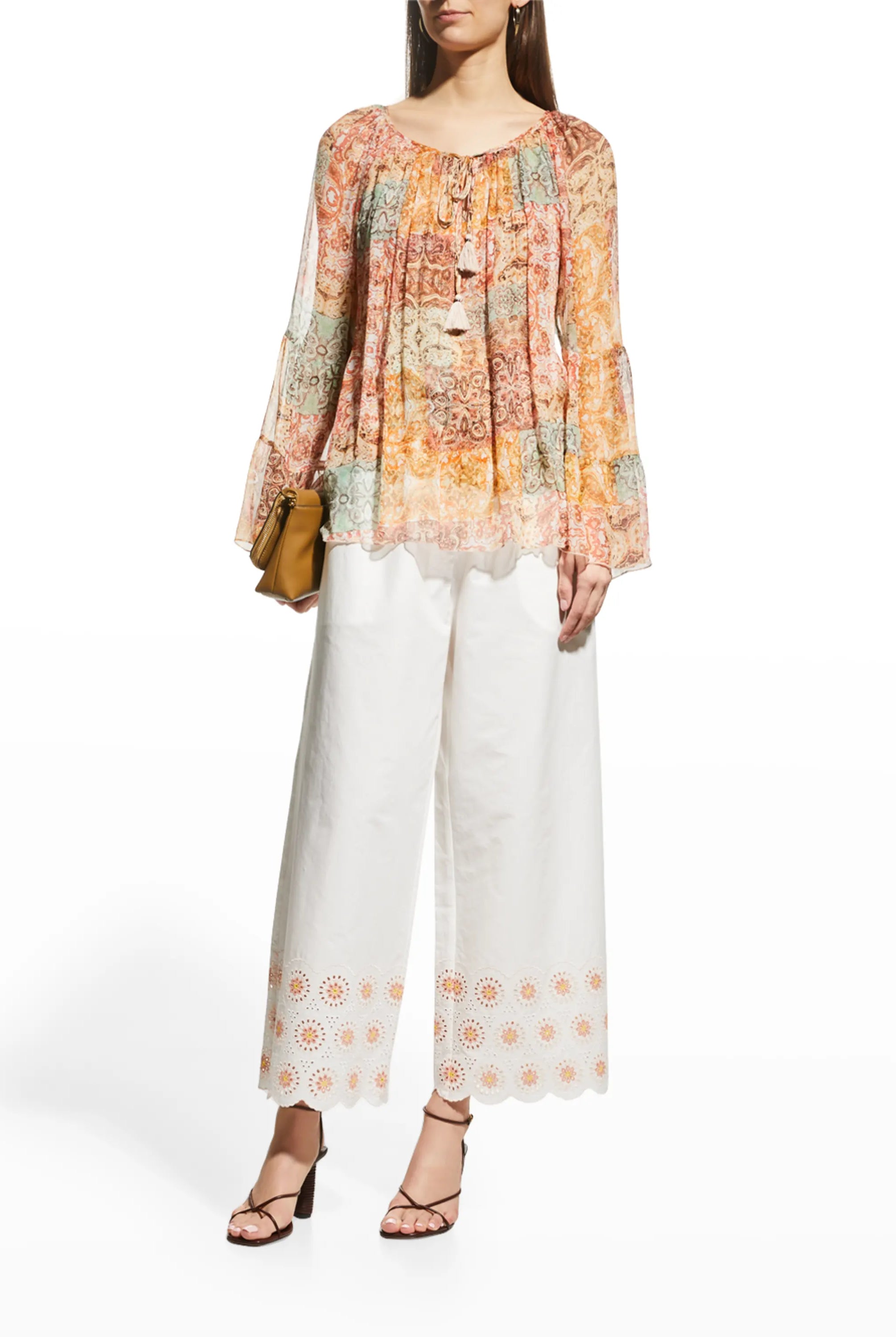 Kanarra Pleated Sheer Blouse - Multi by Johnny Was — view 4