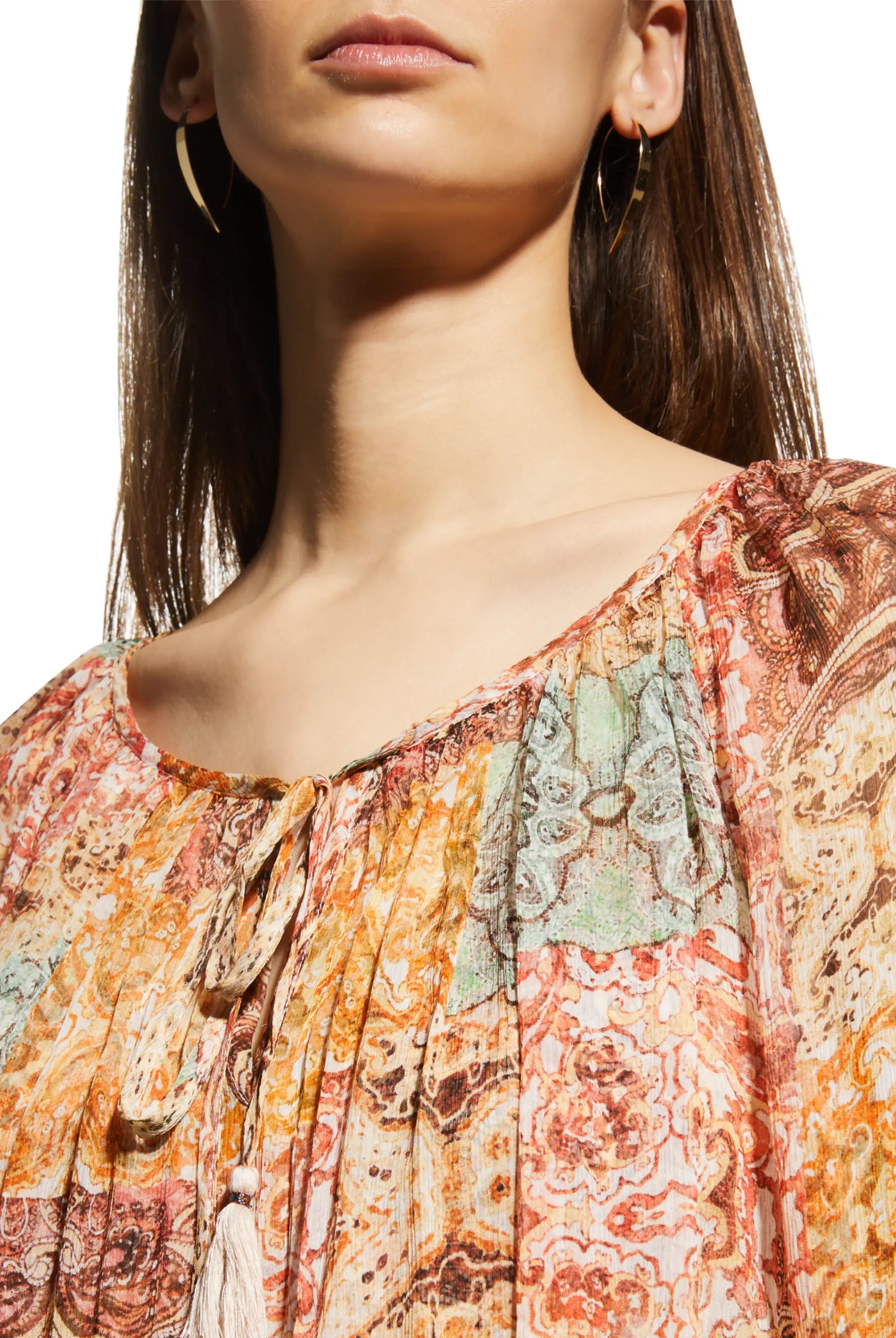 Kanarra Pleated Sheer Blouse - Multi by Johnny Was — alternate view