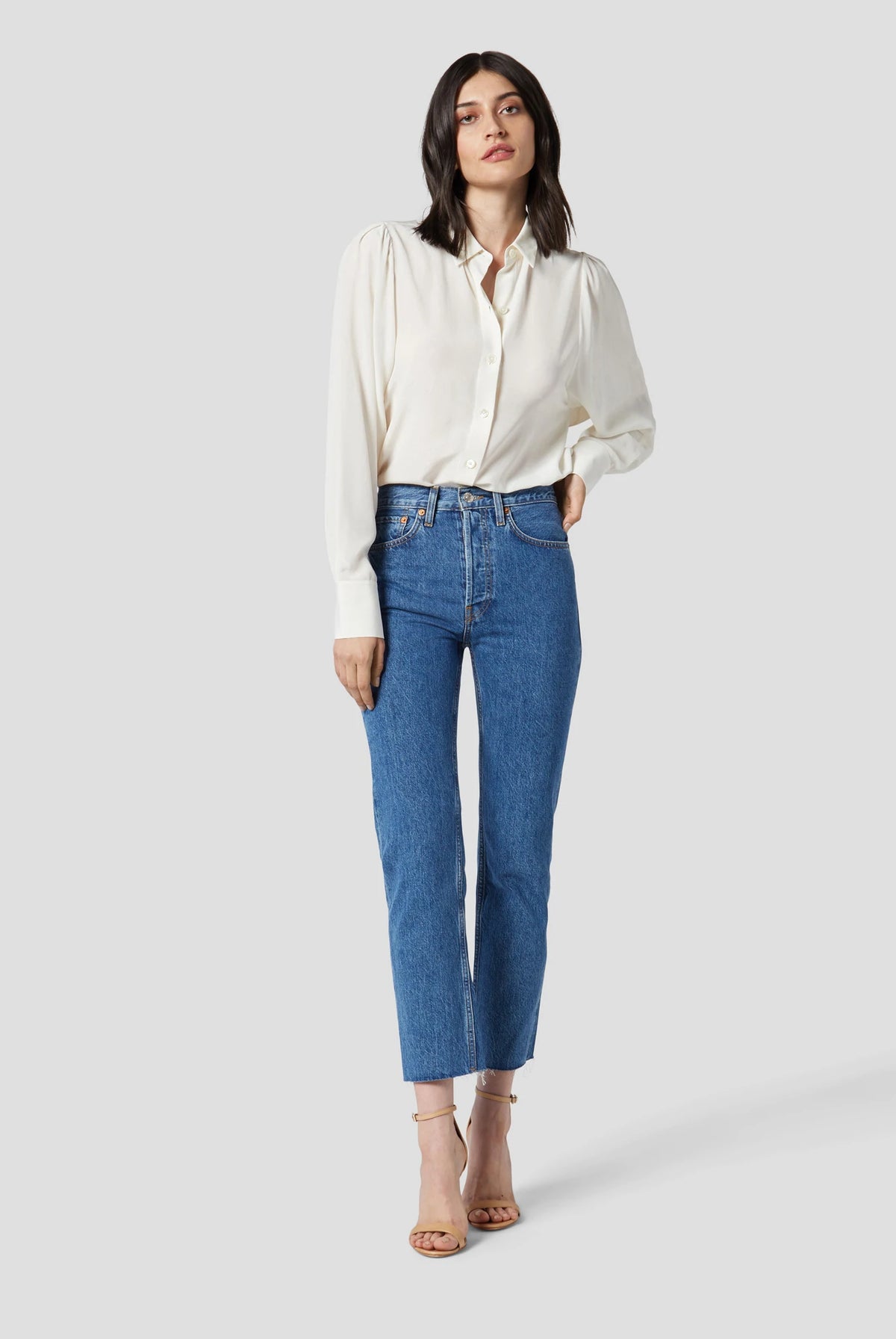 Shanton Silk Shirt - Nature White by Equipment — alternate view