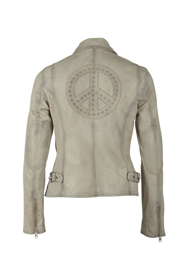 Maysie Peace Leather Jacket - Off White by Mauritius | 25 South Boutiques