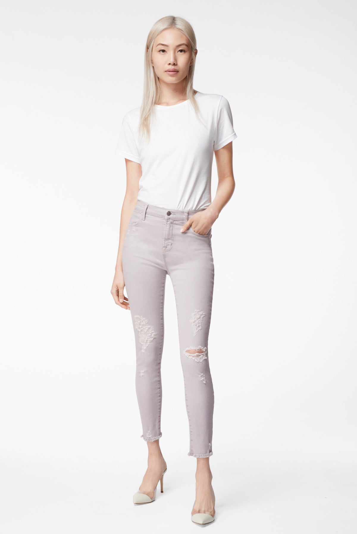 Alana High Rise Cropped Super Skinny - Olympus Destruct by J Brand | 25 South Boutiques