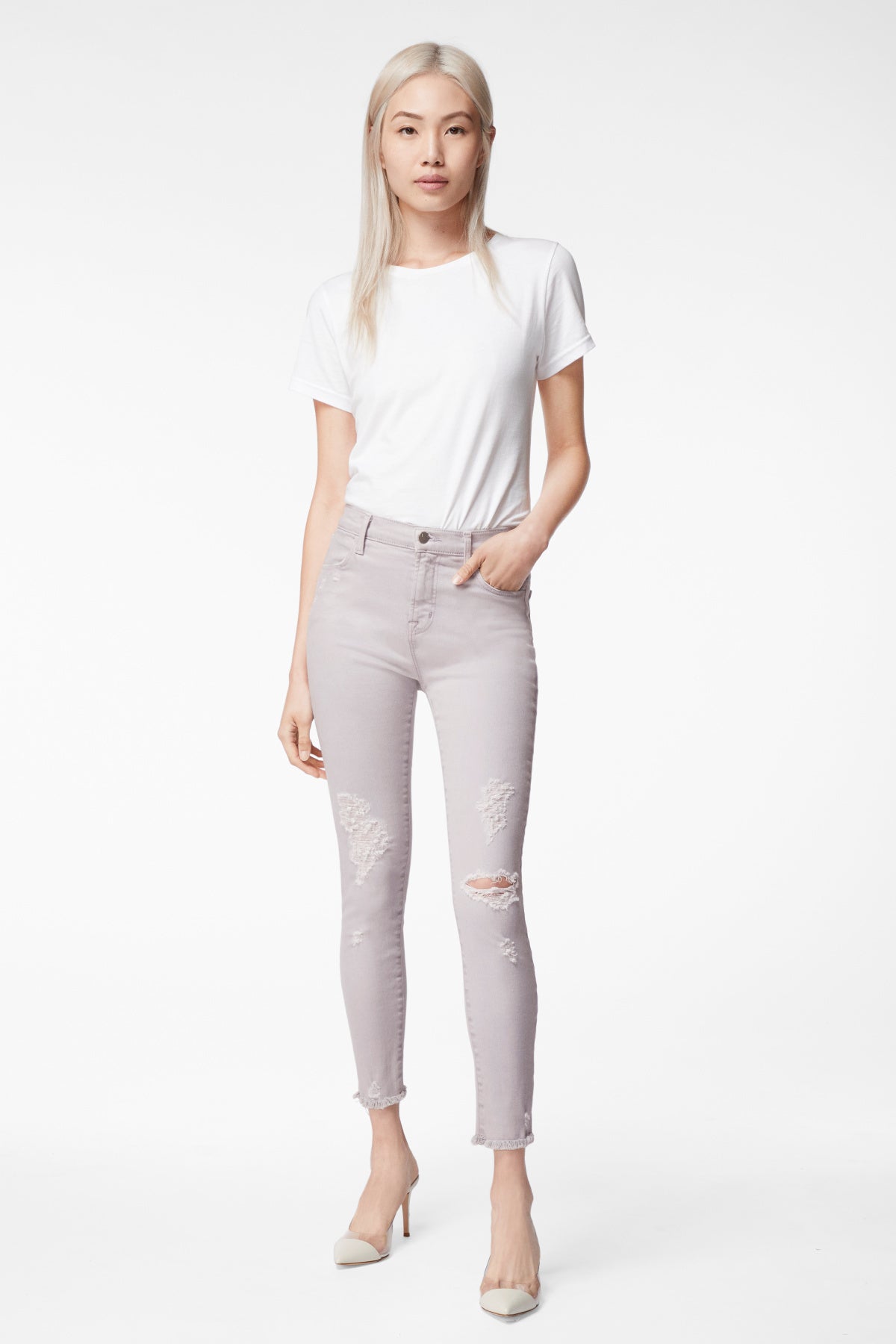 Alana High Rise Cropped Super Skinny - Olympus Destruct by J Brand | 25 South Boutiques