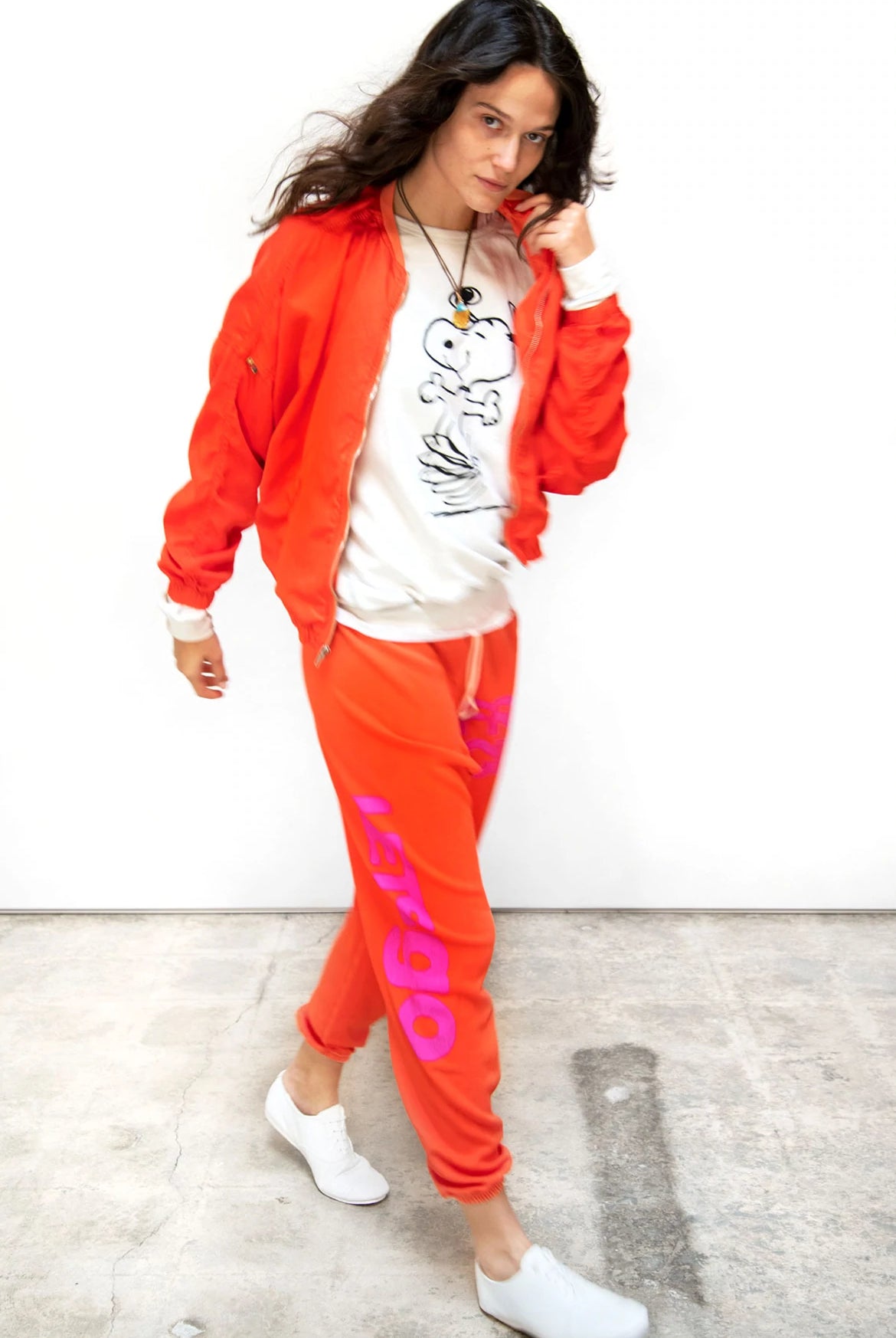 LetsGo OG Super Vintage Sweatpant - Electric Orange Rabbit by FreeCity — alternate view