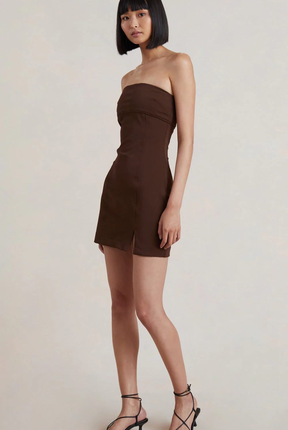Paloma Strapless Mini Dress - Chocolate by Bec & Bridge — alternate view