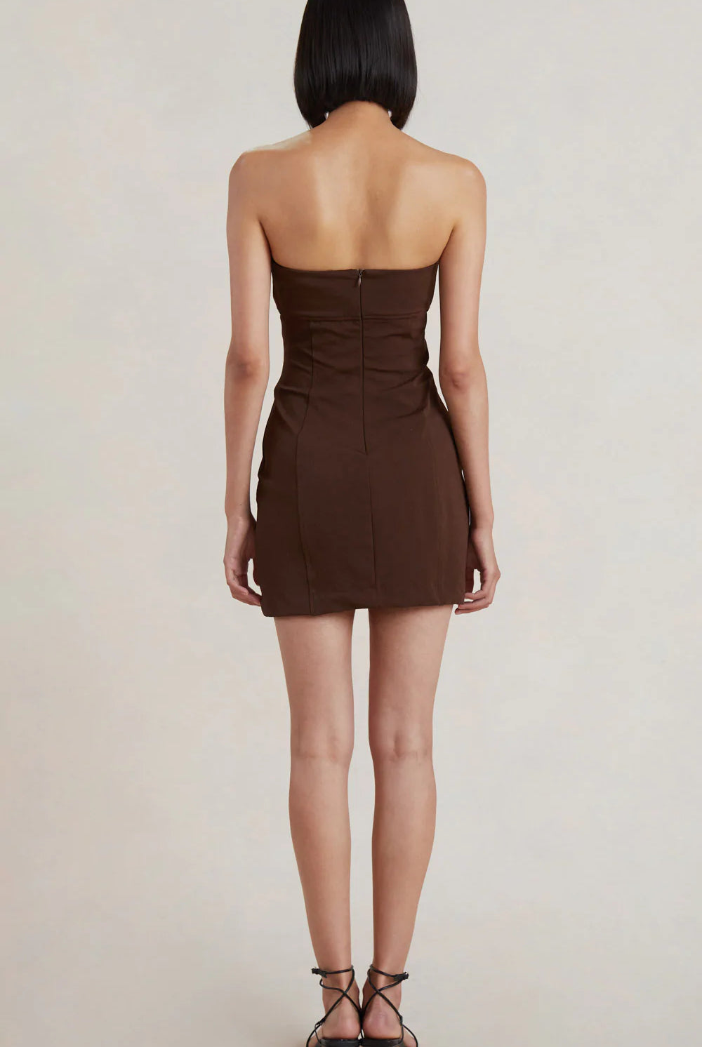 Paloma Strapless Mini Dress - Chocolate by Bec & Bridge — view 4