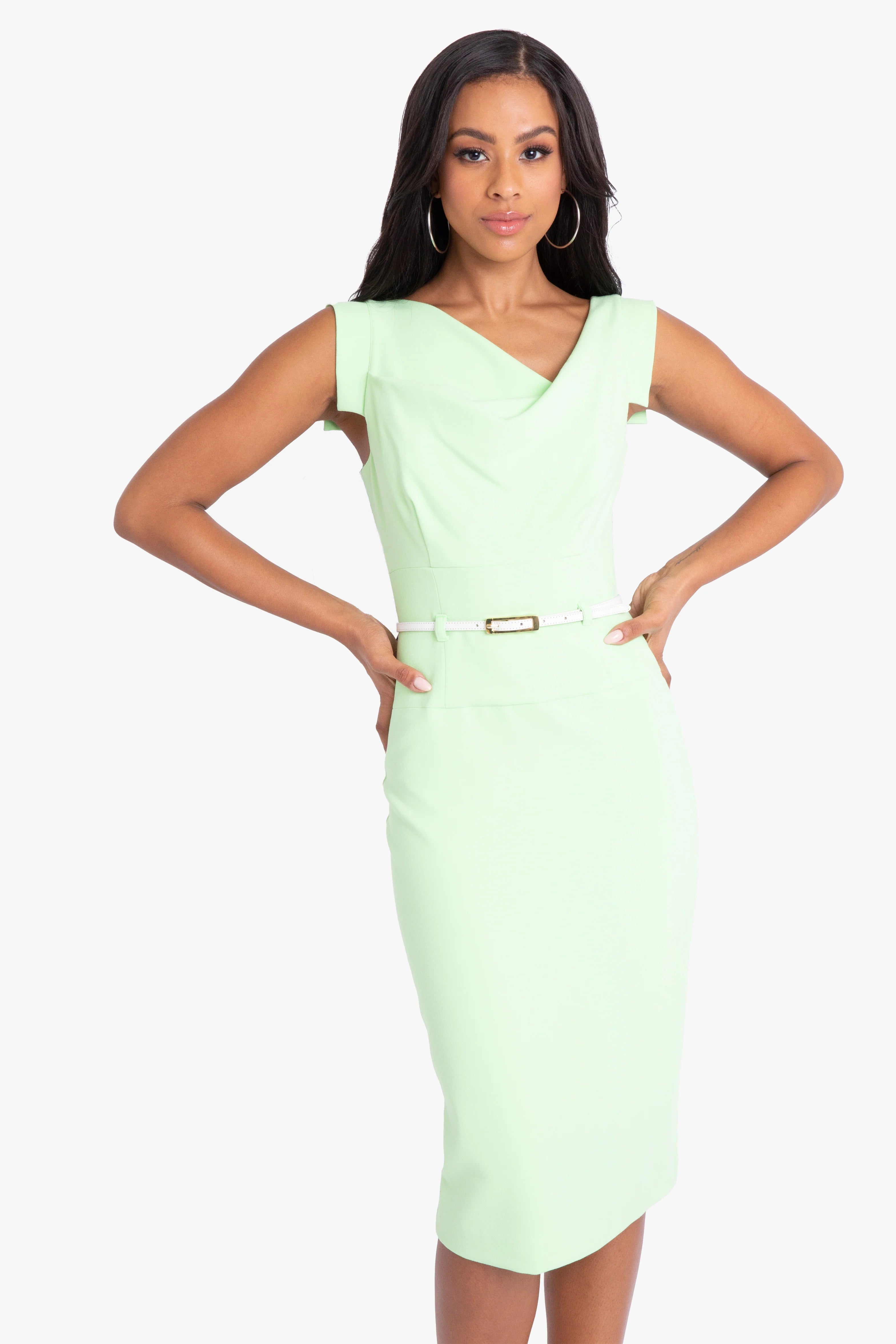 Jackie O Dress - Paradise Green by Black Halo — alternate view