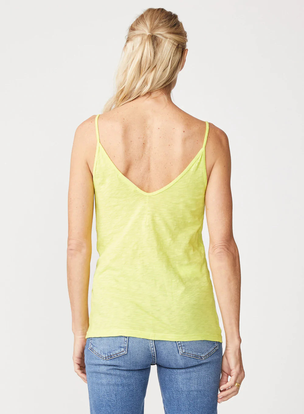 Supima Slub Jersey V Neck Tank - Pear by Stateside — view 3