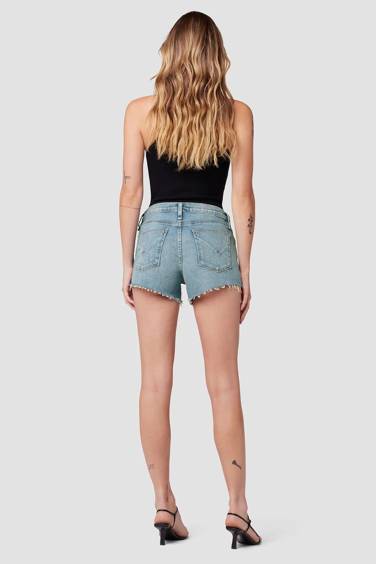 Gemma Mid Rise Cut Off Shorts - Pearls by Hudson — alternate view