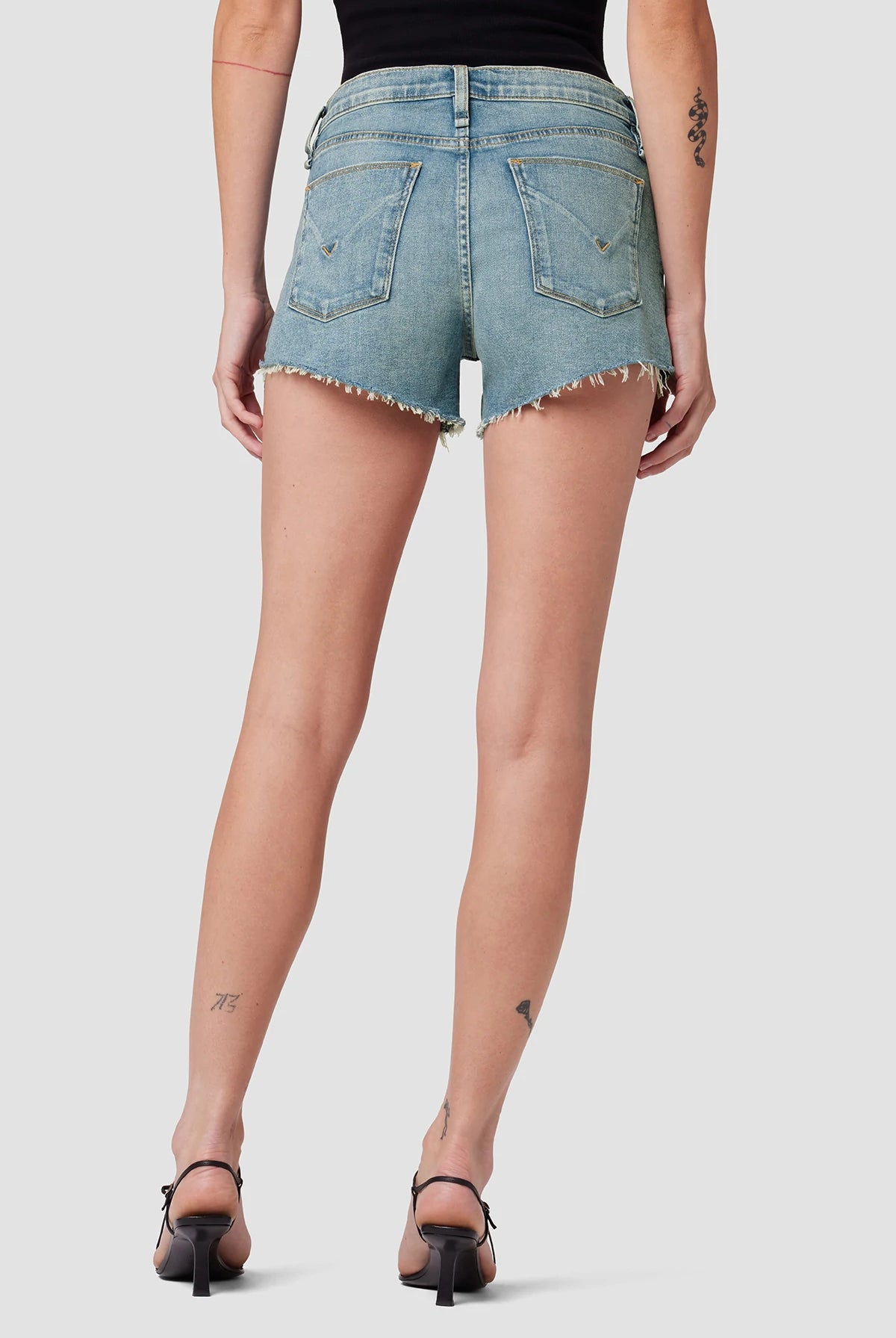 Gemma Mid Rise Cut Off Shorts - Pearls by Hudson — view 5