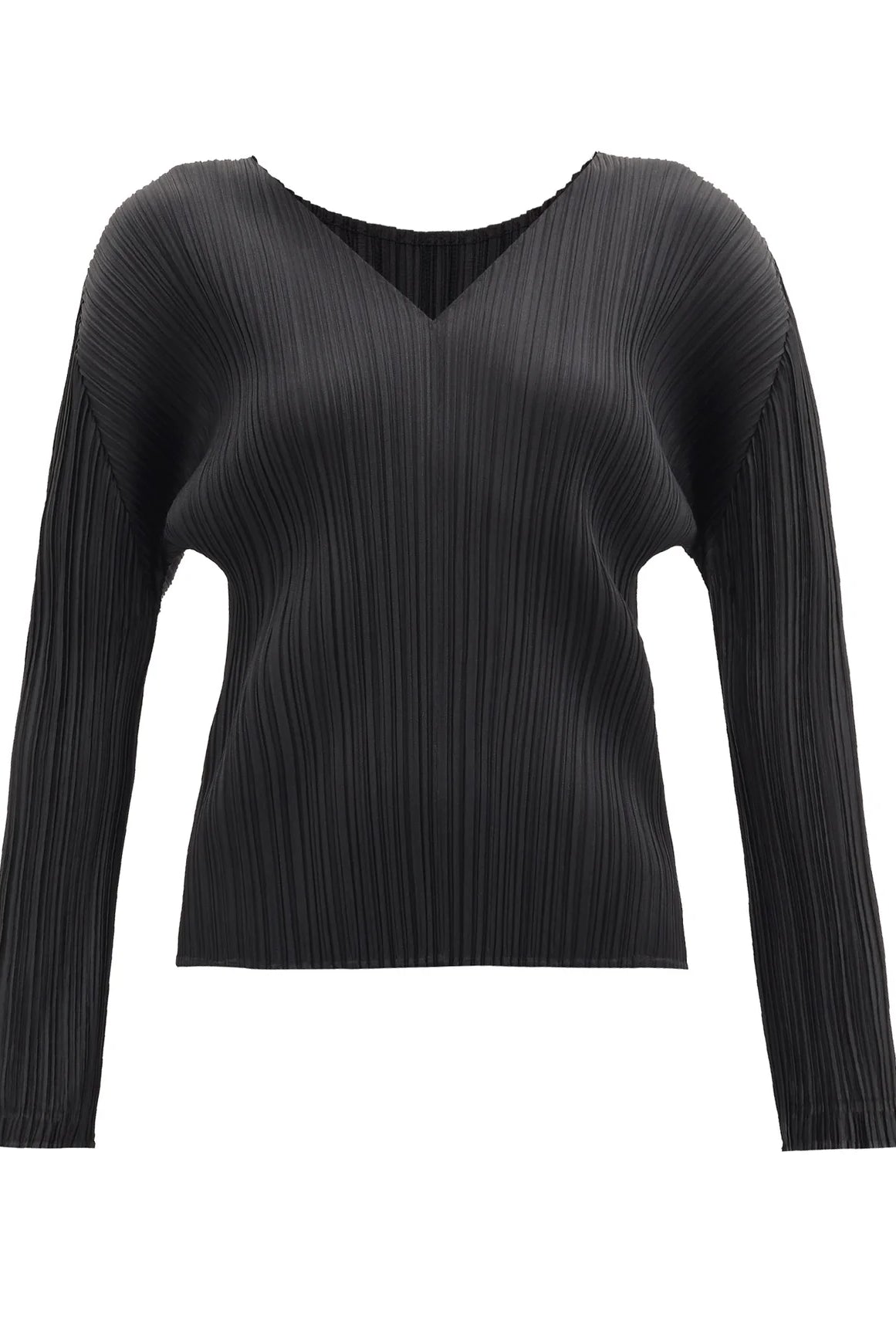 Long Sleeve Pleat Shirt - Black by Issey Miyake — view 6