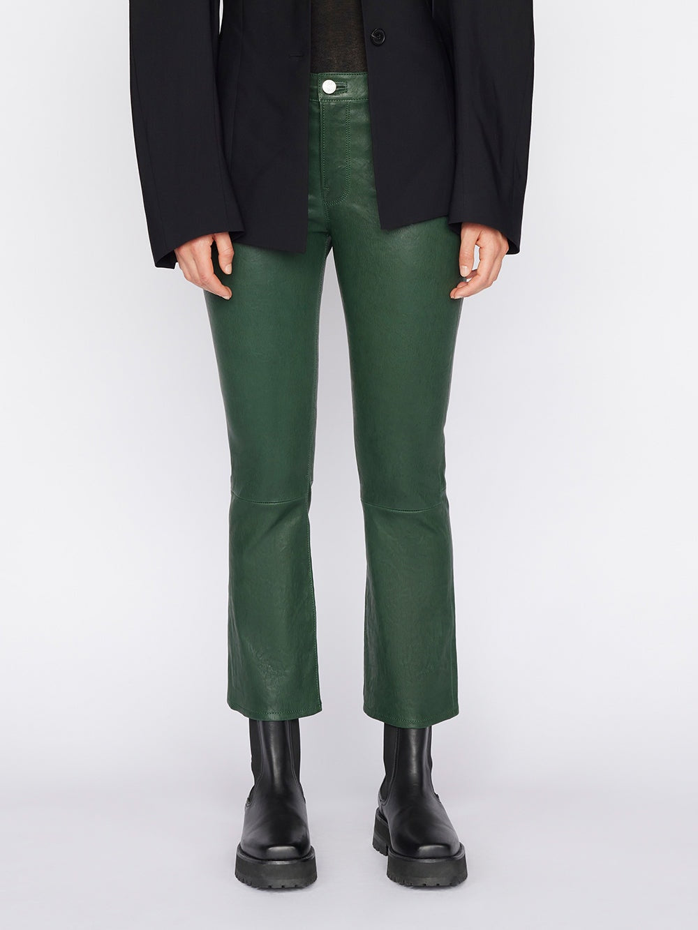 Leather Le Crop Mini Boot - Pine by Frame — alternate view